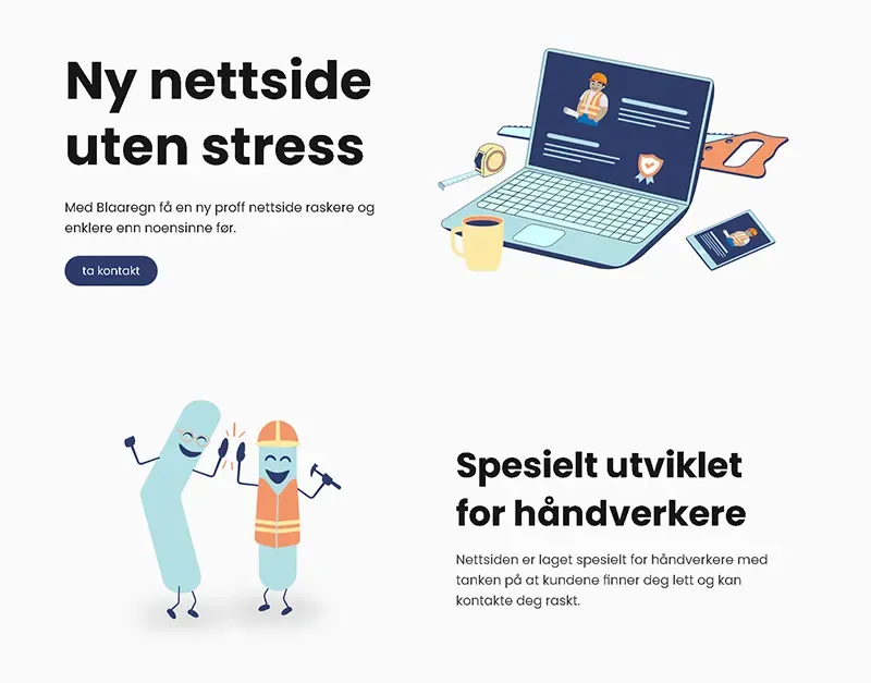 Nettside for håndverkere Blaaregn